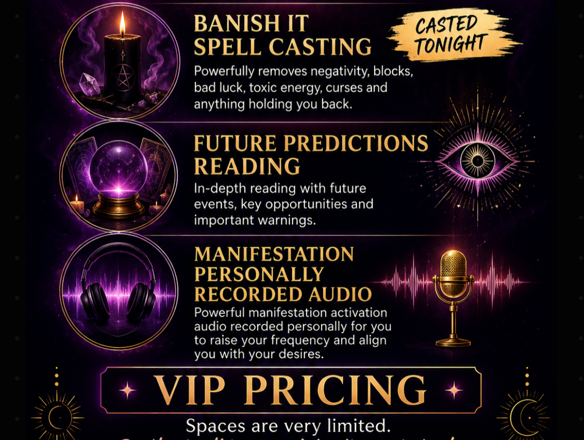 BANISH IT SPELL CASTING + READING VIP OFFER