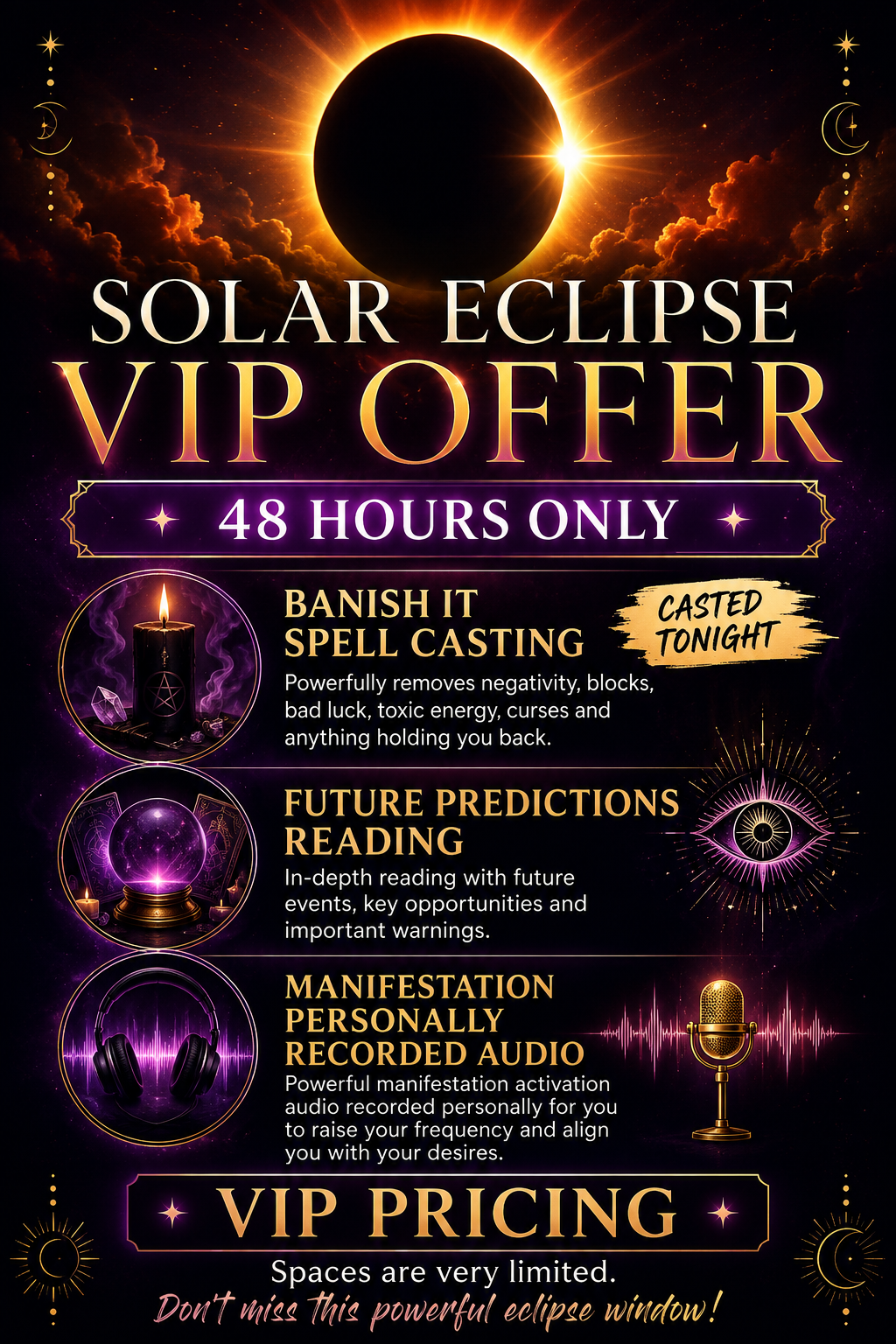 BANISH IT SPELL CASTING + READING VIP OFFER